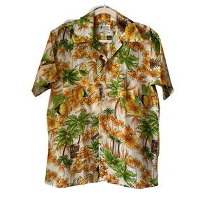 Vtg Waikiki Holiday Hawaiian Polyester Shirt Men Size Medium Large Collar RARE